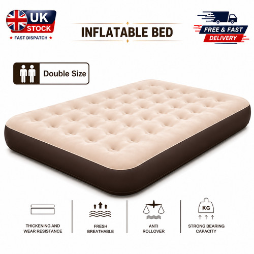 Double flocked camping airbed - double,
