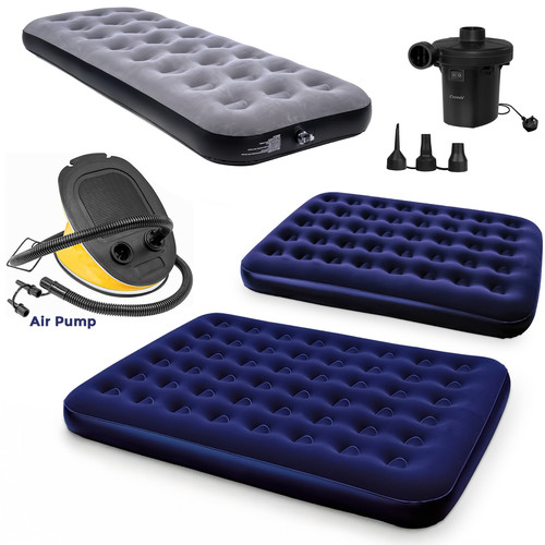 Double single airbed flocked - single,