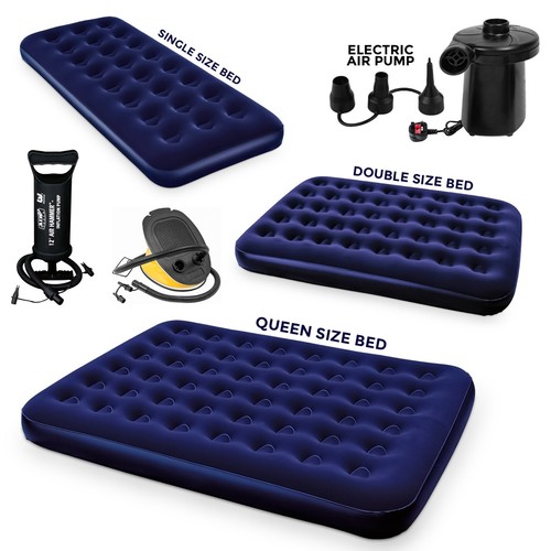 Double single airbed flocked - single,